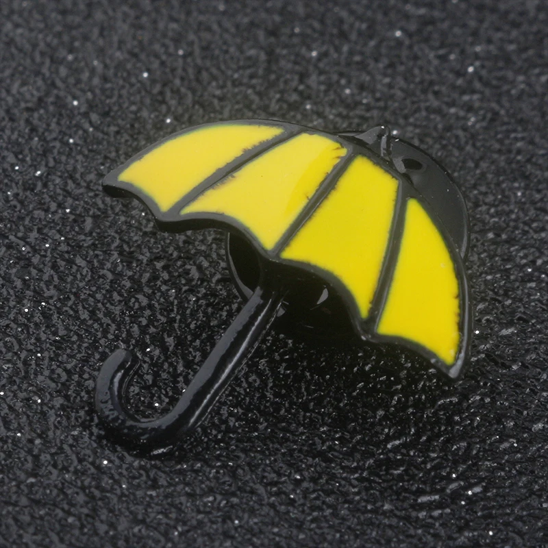 Movie How I Met Your Mother Pins Brooch HIMYM Cute Blue French Horn Yellow Umbrella Enamel Brooches Bag Hat Accessories