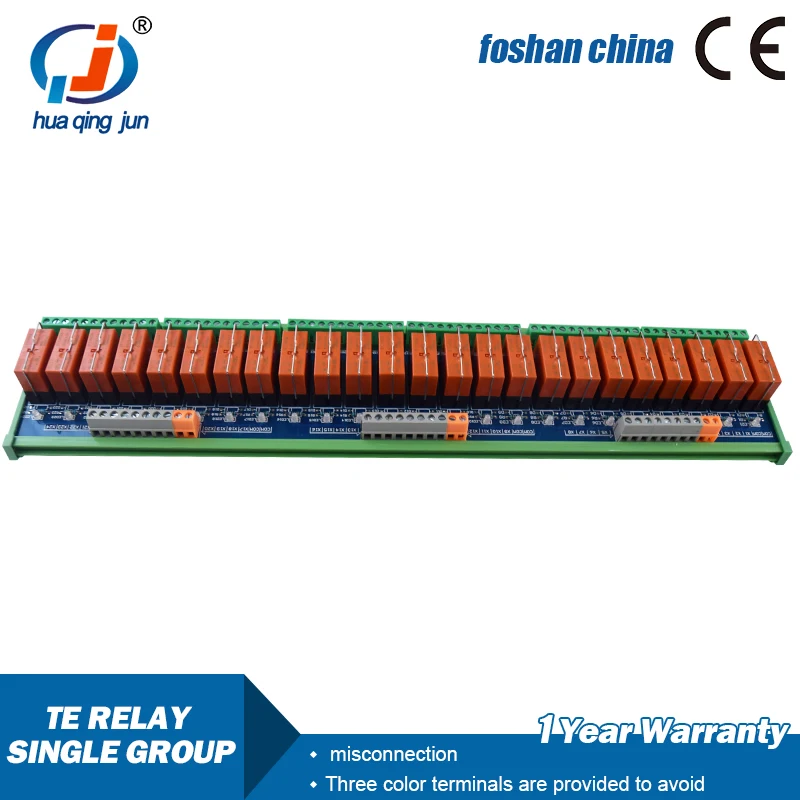 

Huaqingjun 24-Channel 1NO 1NC Relay Module 12A 250VAC SPDT Relays for PLC Automation