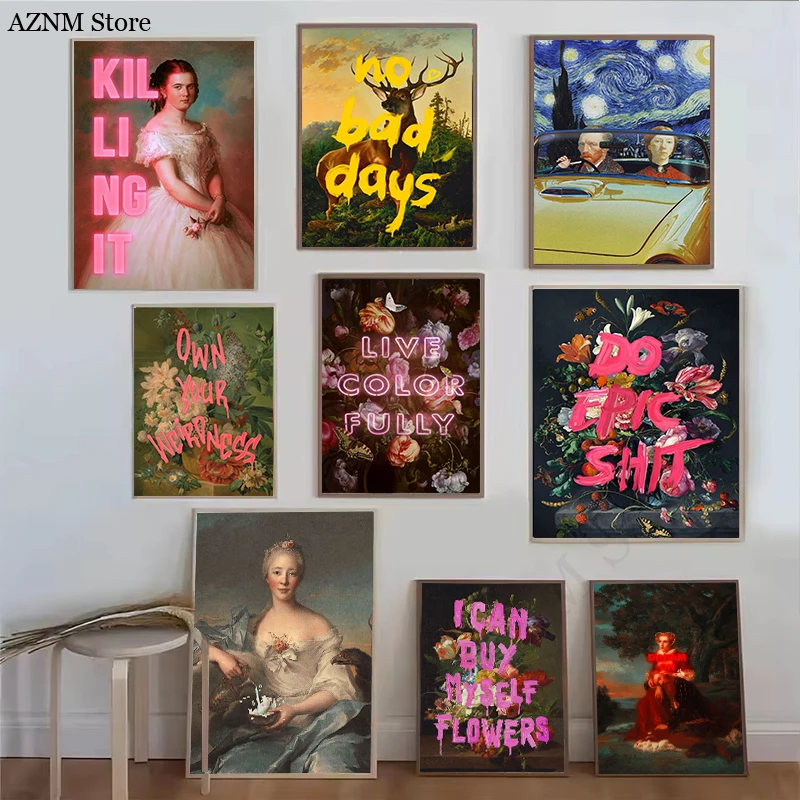Vintage Pop Poster 'Do Epic Shit' Wandkunst Leinwanddruck Renaissance-Kunstbild für Wohnzimmer Bar Wohnzimmerdekoration