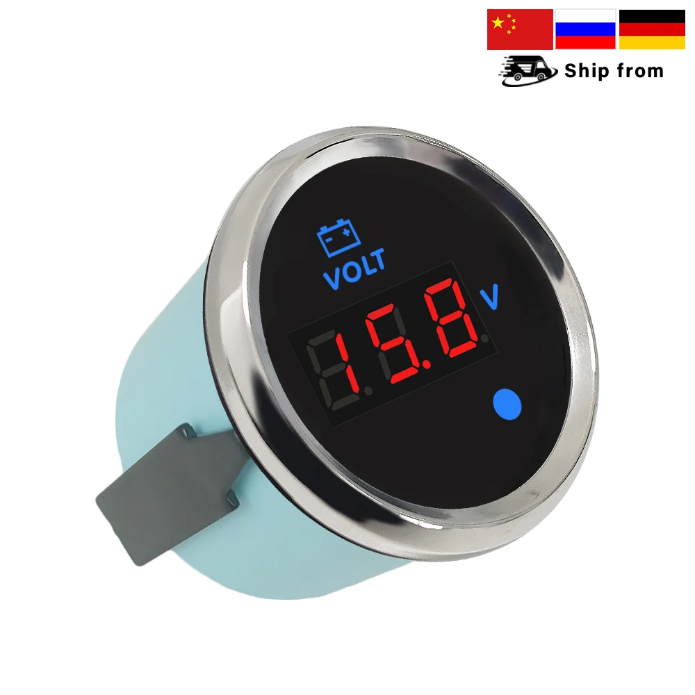 

ELING автомобиль лодка яхта грузовик универсальный вольтметр 52 мм 8-16 В 16-32 В 9-32 В вольтметр с 8 цветами подсветки и сигнализацией