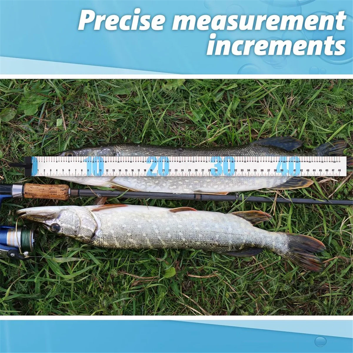 ABJZ 2 قطعة 47 بوصة الصيد حاكم الصيد أشرطة القياس أداة للقارب مقاوم للماء المحمولة نشمر للطي حاكم مع عثرة المجلس