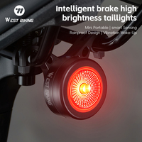 WEST BIKING Smart Sensing Bicycle Tail Light 5 Modes Intelligent Brake Bike Rear Light MTB Road Bike Smart Auto Tail Light
