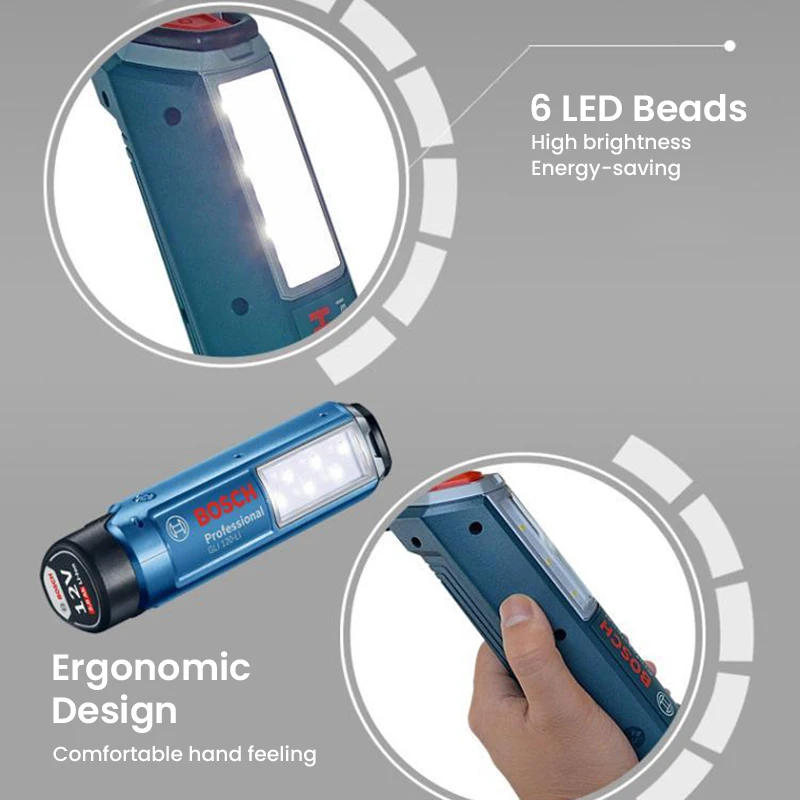 Imagem -03 - Bosch Gli 120 Levou Luz de Trabalho 12v Luz ao ar Livre sem Fio 300 Lúmen Baixo Consumo de Energia sem Bateria