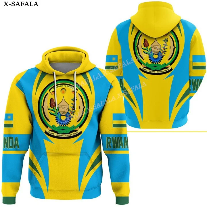 Love RWANDA With Coat Of Arms Country 3D Print Zipper Hoodie Man Female Pullover Sweatshirt Hooded Jersey Tracksuits Casual-9