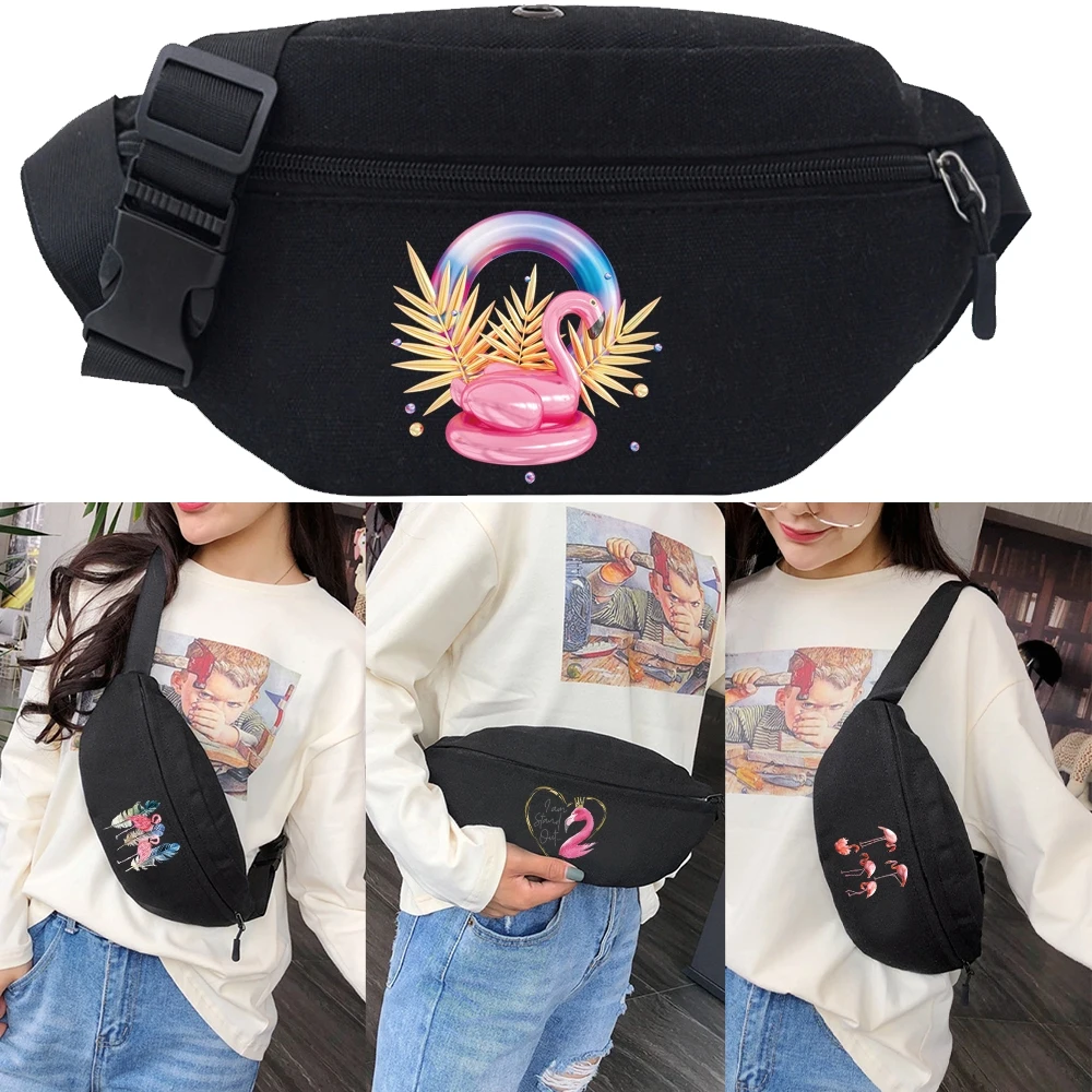 

Women Travel Organizer Zipper Outdoor Sport Wallet Card Key Pack Waist Bag Mobile Phone Printing Handbag Men Gym Canvas Bags