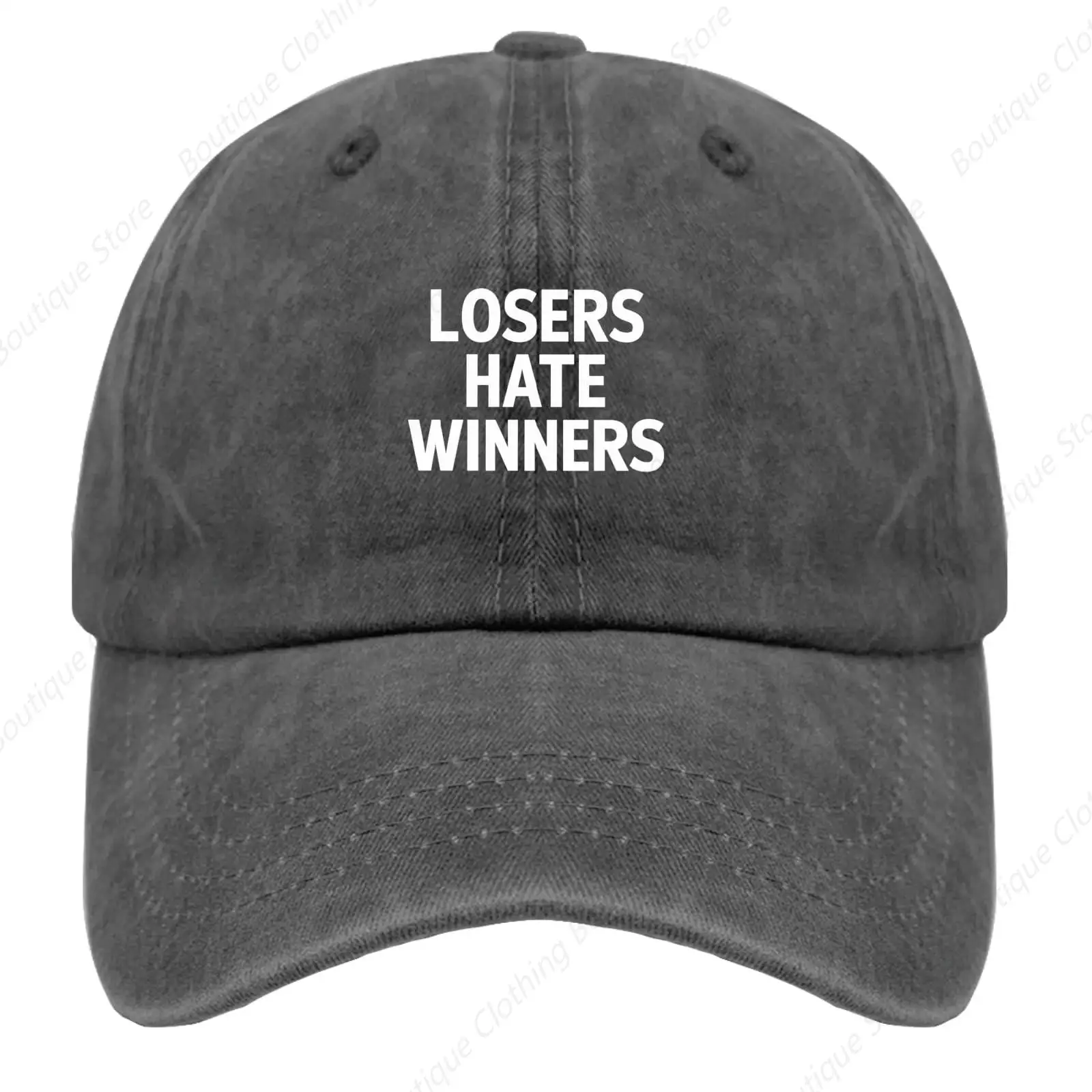 Losers Hate Winners Ball caps Vintage Cotton Washed Baseball Caps Adjustable Dad Hat Crazy Funny Navy Blue