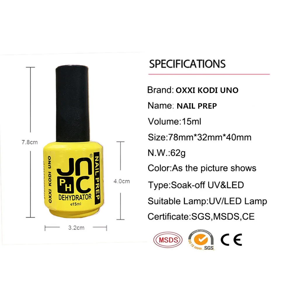 OXXI KODI UNO DIAMOND SHIELD Top Coat Nail Art Gel 15ml Soak off Base Coat without Sticky Layer No Wipe Top Coat Nail Gel