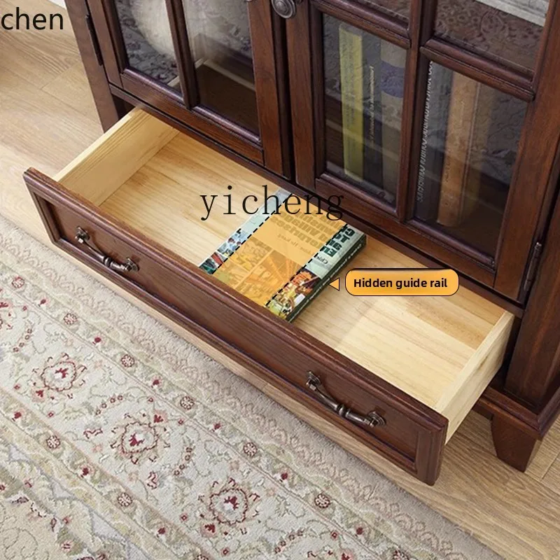 HXL جميع خزانة النبيذ الخشبية الصلبة خزانة النبيذ الزجاجية تعرض جانب التلفزيون