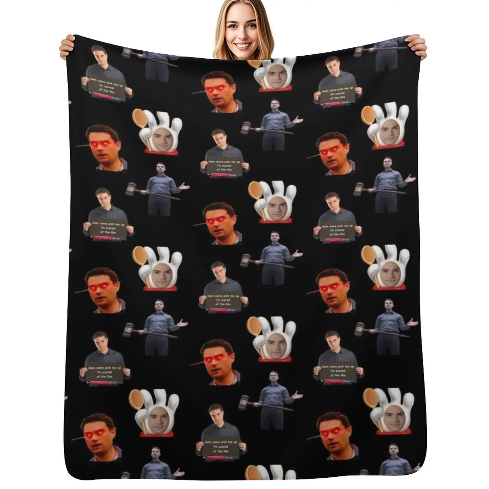 

Ben Shapiro Starter Pack Throw Blanket Shaggy Furry Soft Blanket for Bedroom Living Room
