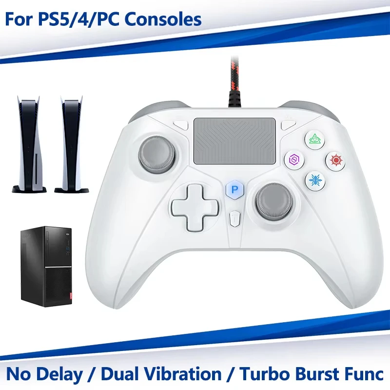 Gamepad für PS5/Pro/Slim/PC Konsole Controller Dual Vibration Turbo Funktion 2M Wired Kabel Joystick Remote Game Control Rocker