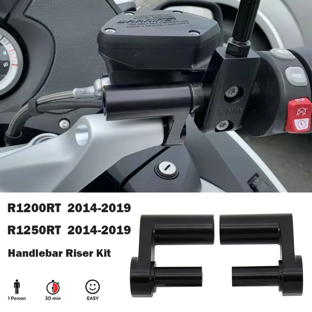 

For BMW R1250RT R1200RT LC R 1250 1200 RT R1200 New Motorcycle Black Handlebar Riser Clamp Handle Bar Drag Extend Adapter
