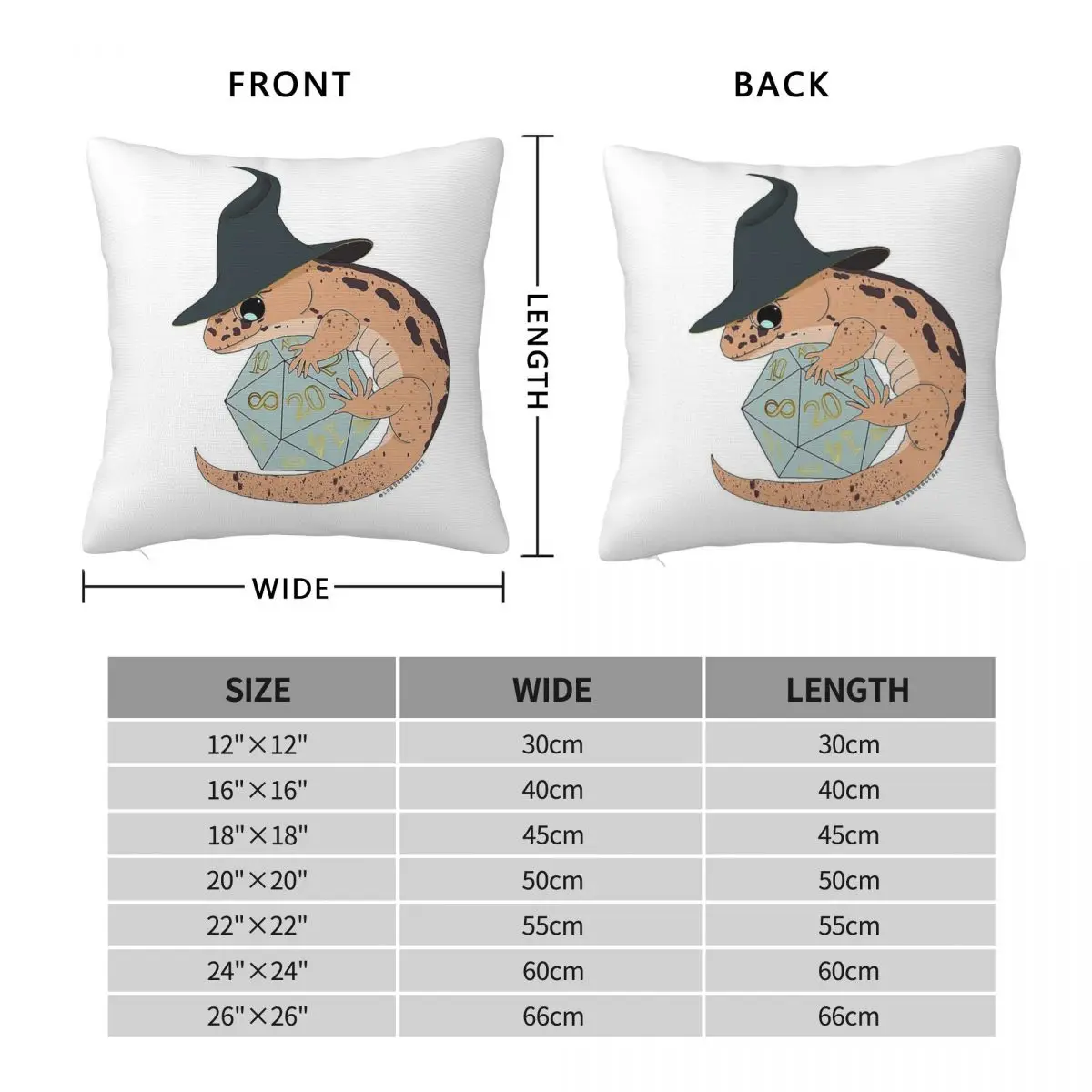 Wizard Lizard Dark Slate Mint Square Pillowcase Polyester Linen Velvet Pattern Zip Decor Home Cushion Cover