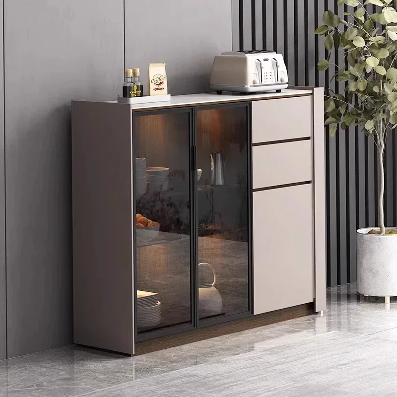 

Furniture Cabinet Italian Rock Plate Dining Side Cabinet Light Luxury Storage Locker Living Room Cabinets Crack Shelves Home