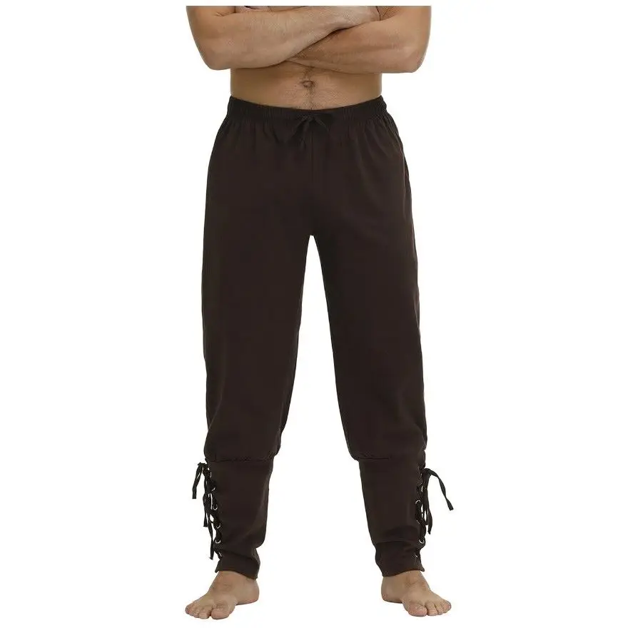 Pantalones de pirata medievales para hombre, disfraz Vikingo, pantalones góticos renacentistas, pantalones de talla grande con cordones