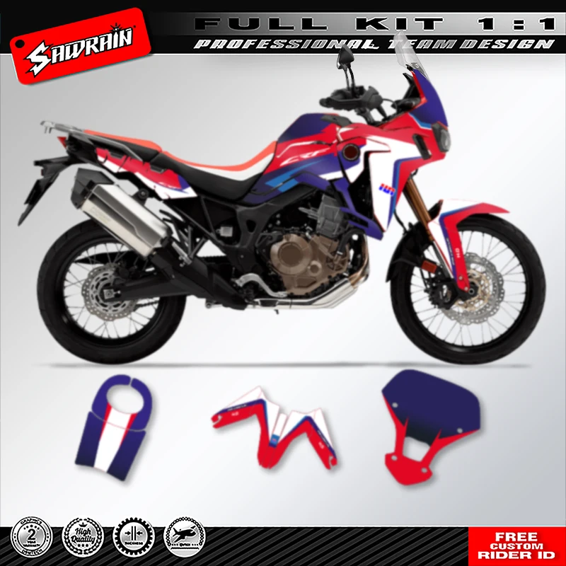 

Sawrain Motorcycle Sticke Graphics Decals Kits For AFRICA TWIN CRF1000L Number Name Custom