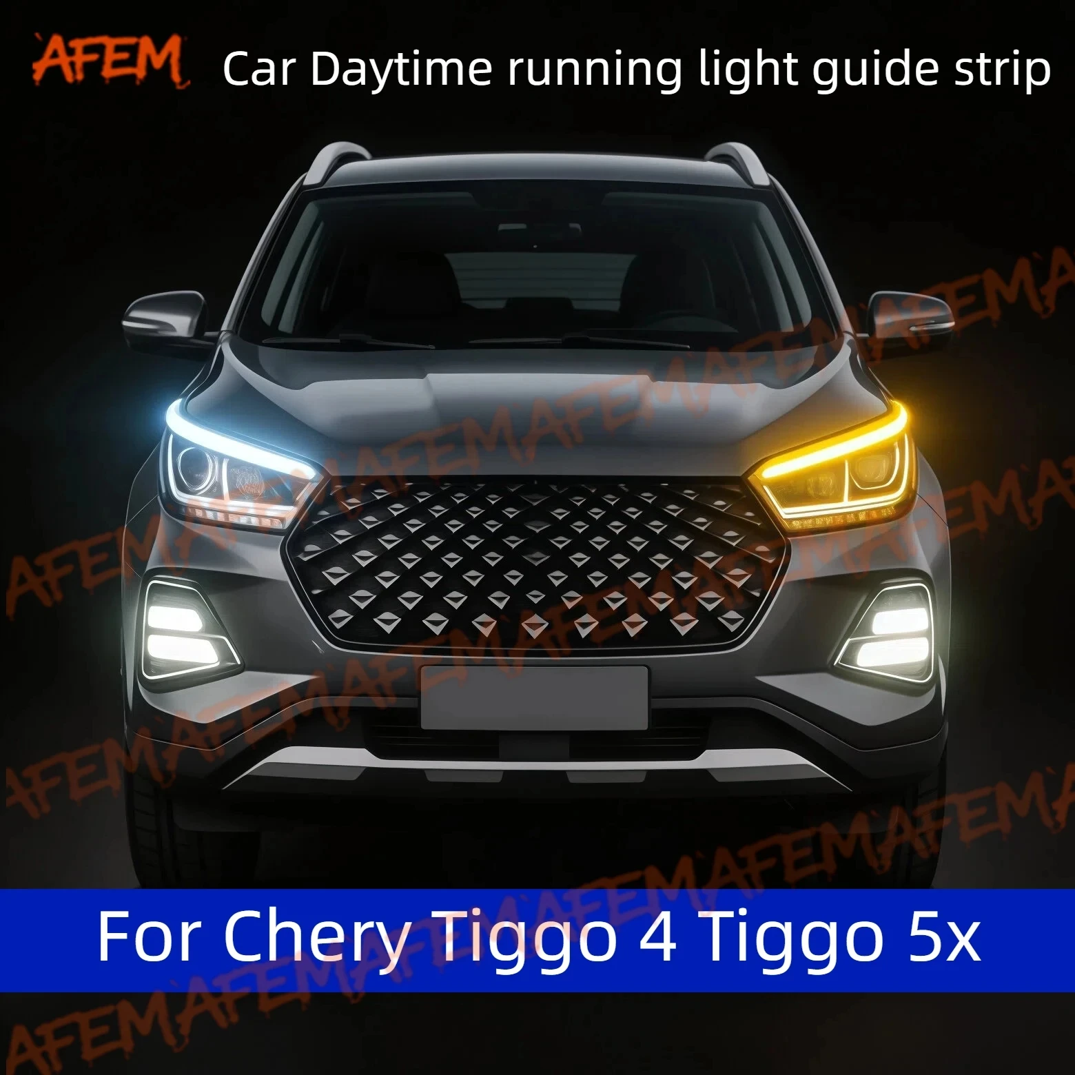 Car DRL Daytime Running Light Start Scan Style Sequential Flowing Turn Signal Light Ultra-Thin LED For Chery Tiggo 4 Tiggo 5x
