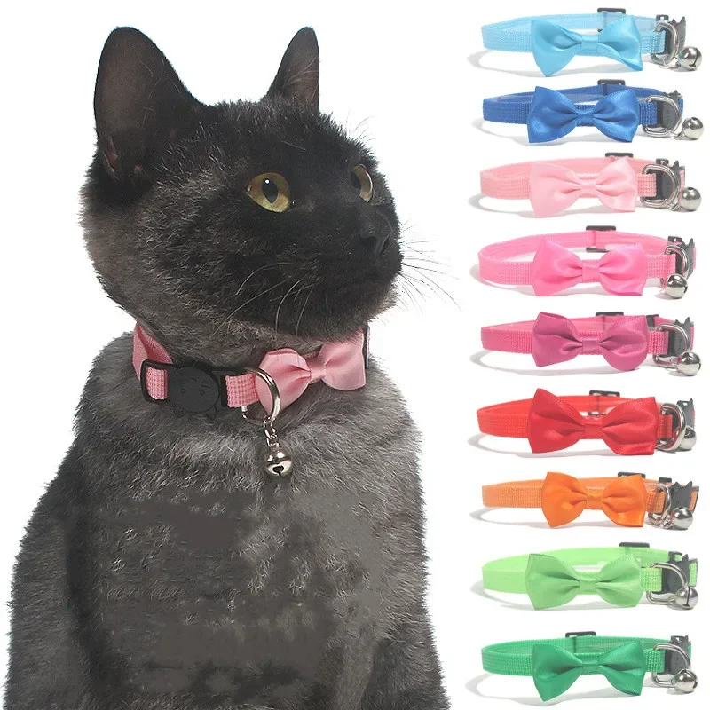 Pet Collars  Pet Bow Bell Collars Cute Cat Collars Pet Supplies  Adjustable Pet Dressing Tool Pet Accessories Accesorios perro