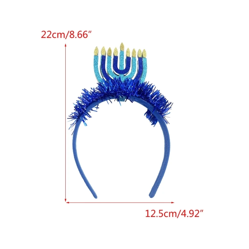 Hanukkah Headgear Ornament Decor, Hariband Party Supplies, Photo Props for Jewish Holiday Celebration