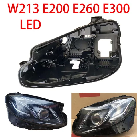차량용 LED 헤드라이트 하우징, 쉘 베이스, 블랙 램프 하우스, 메르세데스 W213, E200, 260, 300, 350L, 2016-2019