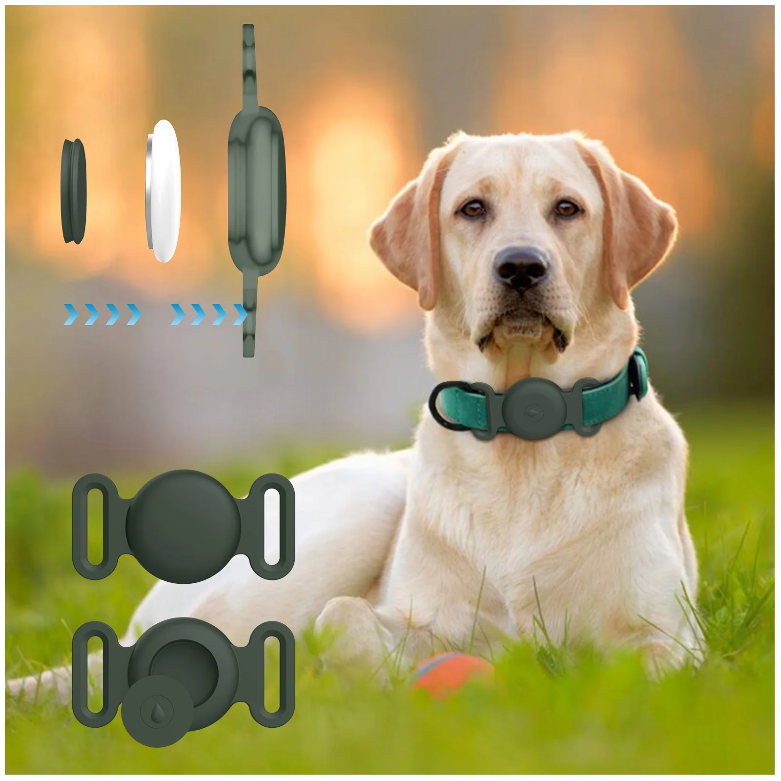 Silikonhülle für Apple AirTag, Hunde- und Katzenhalsband, GPS-Ortungsgerät, bunte, weiche Schutzhülle für Apple AirTag Tracker-Halter – Detail 10