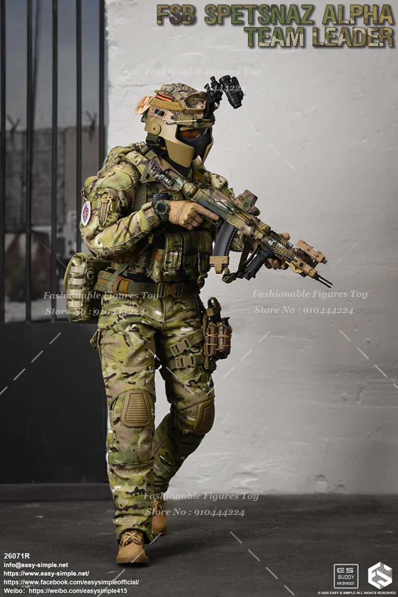 Esay & Simple ES 26071 R 1/6 جندي رجالي Fsbs Spetsnaz Alpha Team Leader مجموعة كاملة 12 بوصة دمى قتالية عسكرية