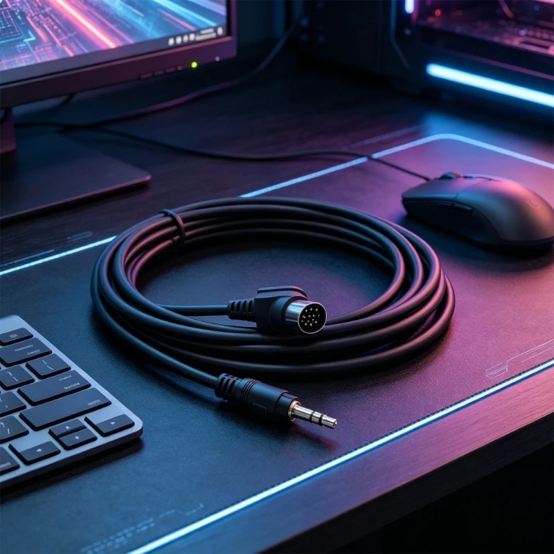 1.8Meter DIN 8 Pin to 3.5Mm Cord, Adapter Cable for Compatible Keyboard