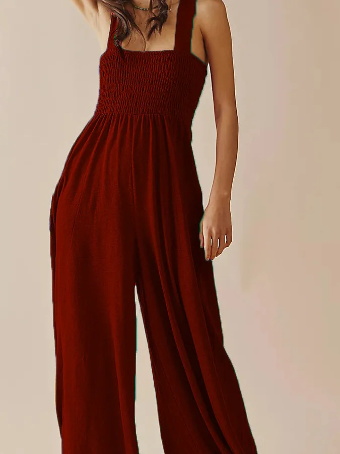 

Женский повседневный комбинезон с широкими штанинами, цветной блуз, удобный летний наряд, без фирменной рекламной марки