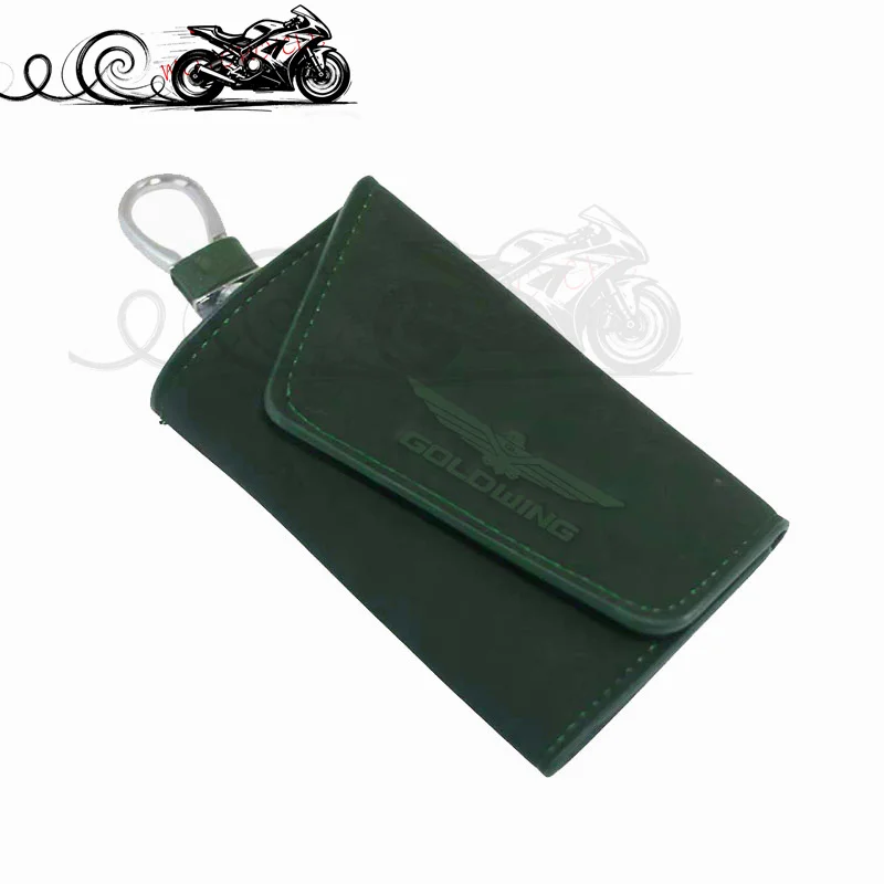 Para Honda GoldWing 1800 GL1800 Gold Wing GL1500 llavero de cuero de gamuza funda protectora para llave automática con llavero con gancho de Metal