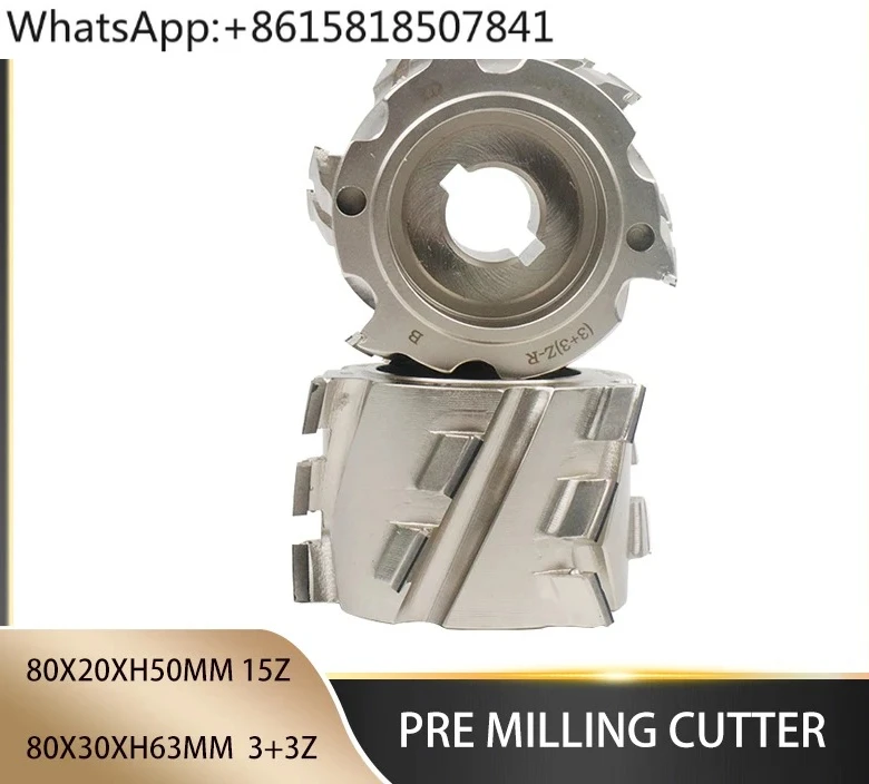 

1 Pair (L+R) 80X20XH50mm 15T PCD Pre Milling Cutter Diamond Woodworking Trimming for KDT Nanxing HOMAG Wood Edge Banding Machine