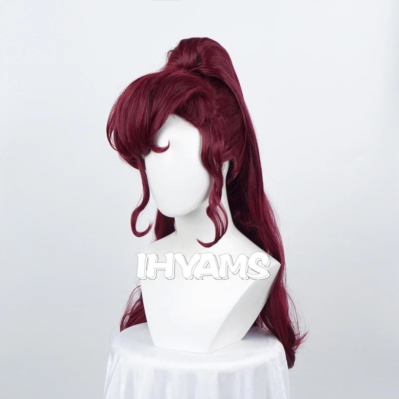 Princess Megara Cosplay Wig Hercules Meg Long Red Synthetic Hair for Adult + Wig Cap