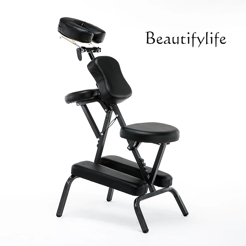 

Portable Health Massage Table Foldable Gua Sha Lash Iron Leg Massage Tables Scraping Chair Beauty Bed PU Leather Salon Furniture