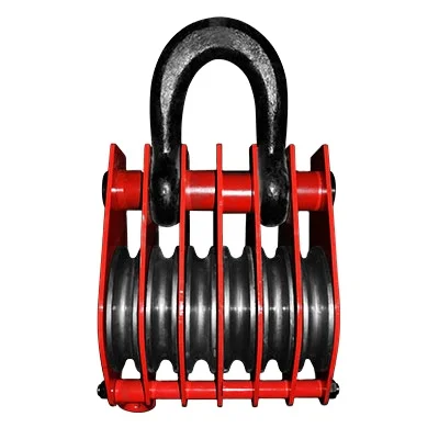 Heavy- Single Wheel Lifting Pulley Hook 1-5 Ton Iron Pulley Hook Roller for Wire Rope for Caster Wheels