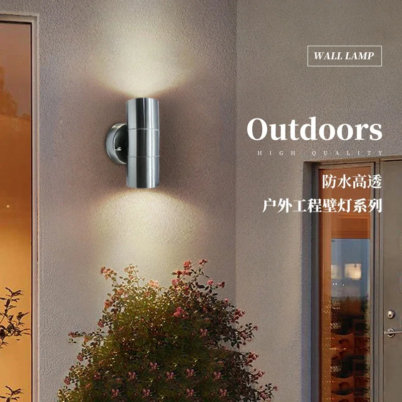 Outdoor Stainless Steel LED Waterproof Wall Light, Decoração moderna do jardim, Iluminação de entrada, Home Decor Lamp