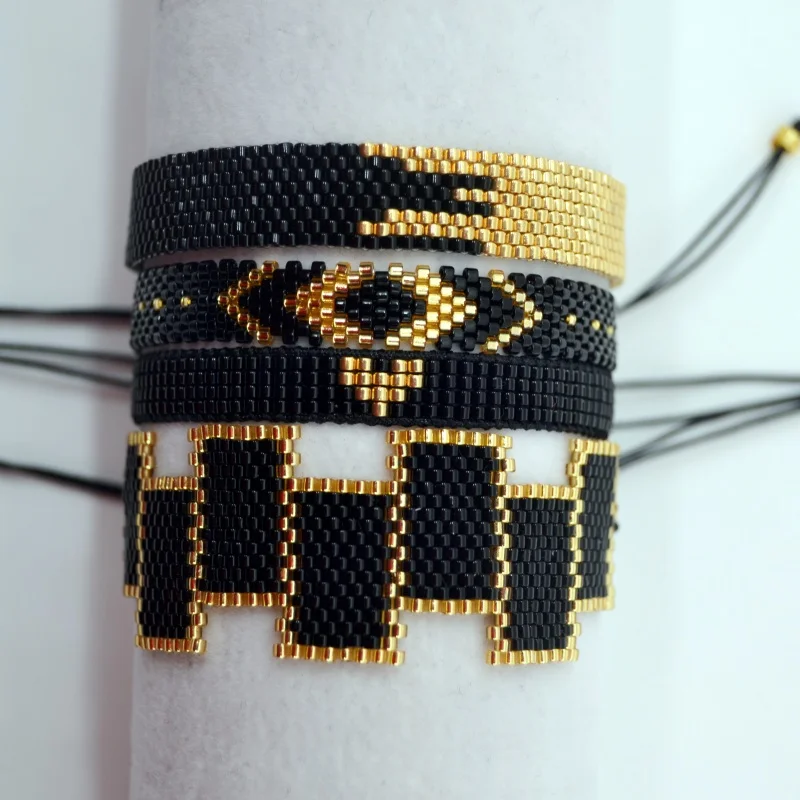 Rice bead bracelet Creativity Hand weaving Heart Bohemia Geometry Arrow Adjustable Female Fashion Simple Beaded bracelet set