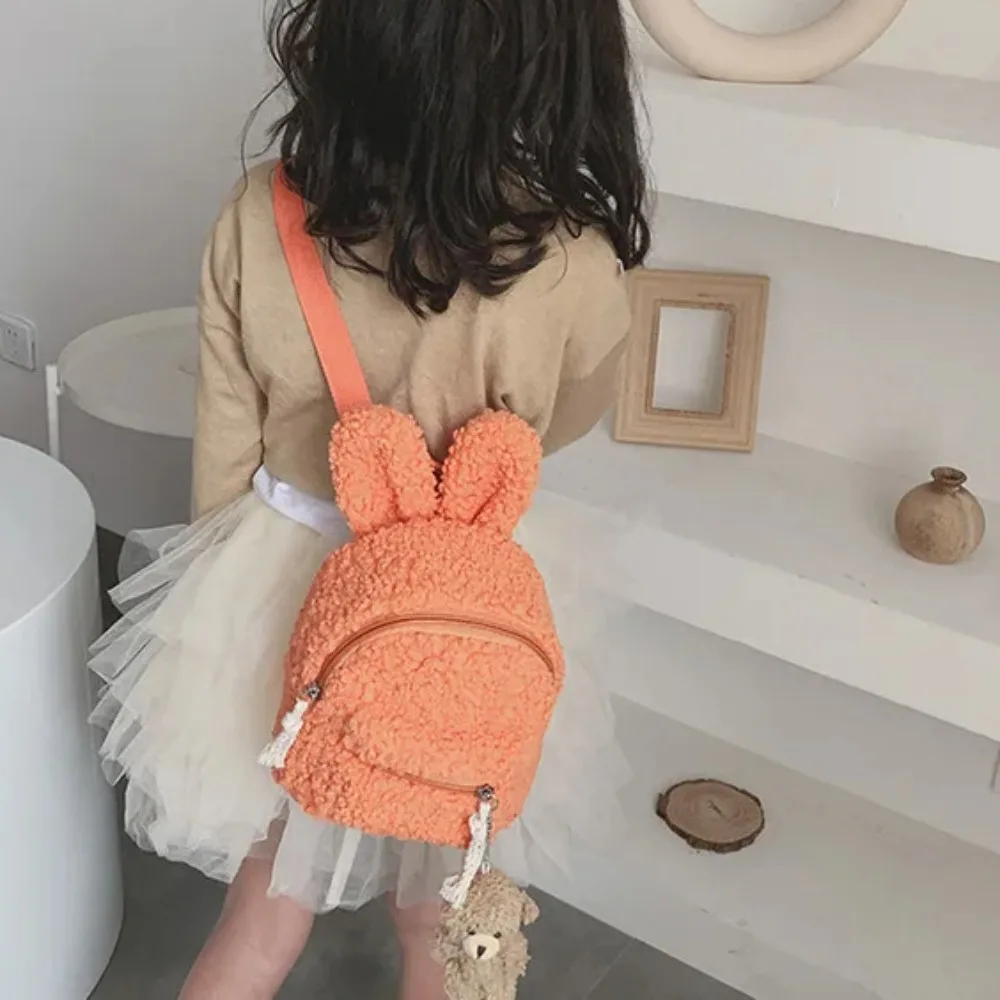 Piccolo coniglio di lana Eared zaino per le vacanze dei bambini peluche borsa per l'asilo portamonete carino regali di compleanno per bambini