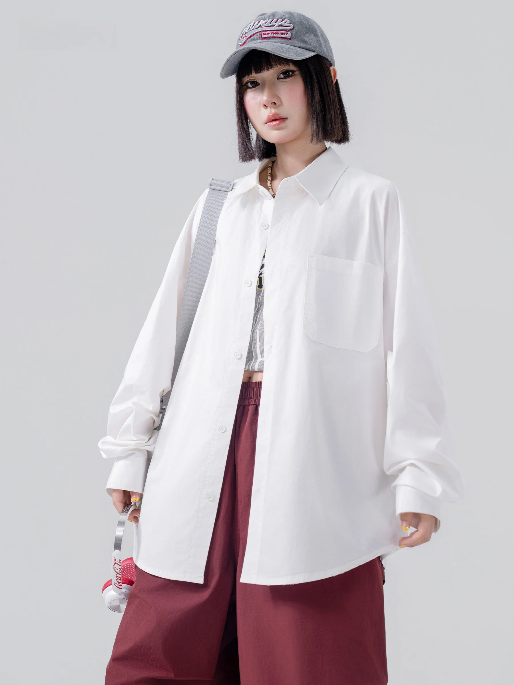 AOGZ American Letter Embroidery Men's Pure Cotton Shirt Loose Fit Workwear Women's Shirt Jacket Summer 2026 New Style