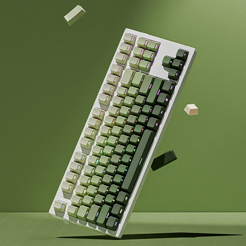 135 Key Cherry Profile Green Grape Keycaps Side Print Shine Through Keycaps Double Shot PBT Keycap for MX Switch Gaming Keyboard view 4