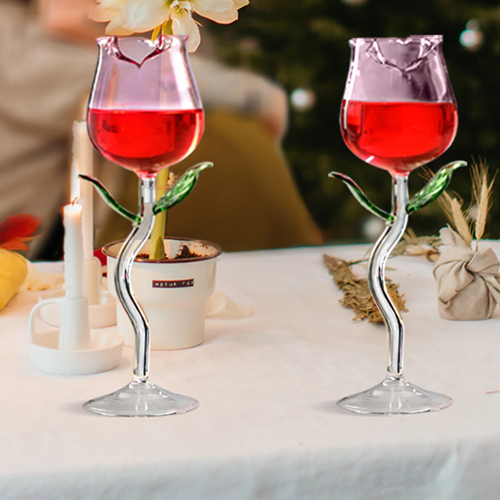 Rose-Shaped Red Wine Glasses Rose Shape Wine Glass With Colored Rose Leaves  150/280ml Rose Shaped Red Wine Goblet Cocktail Cup - AliExpress 15