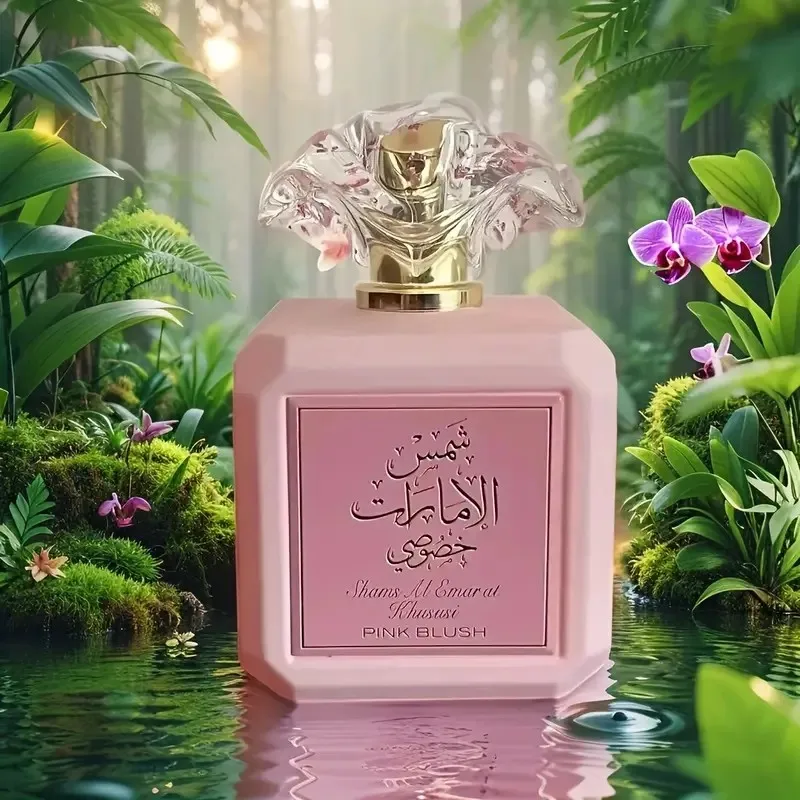 

РОЗОВЫЙ БЛЮС Цветочные румяна и парфюмерный набор 3,4 унции Туалетная вода Хлопок Конфеты Сладкий арабский аромат Элегантный подарок для женщин