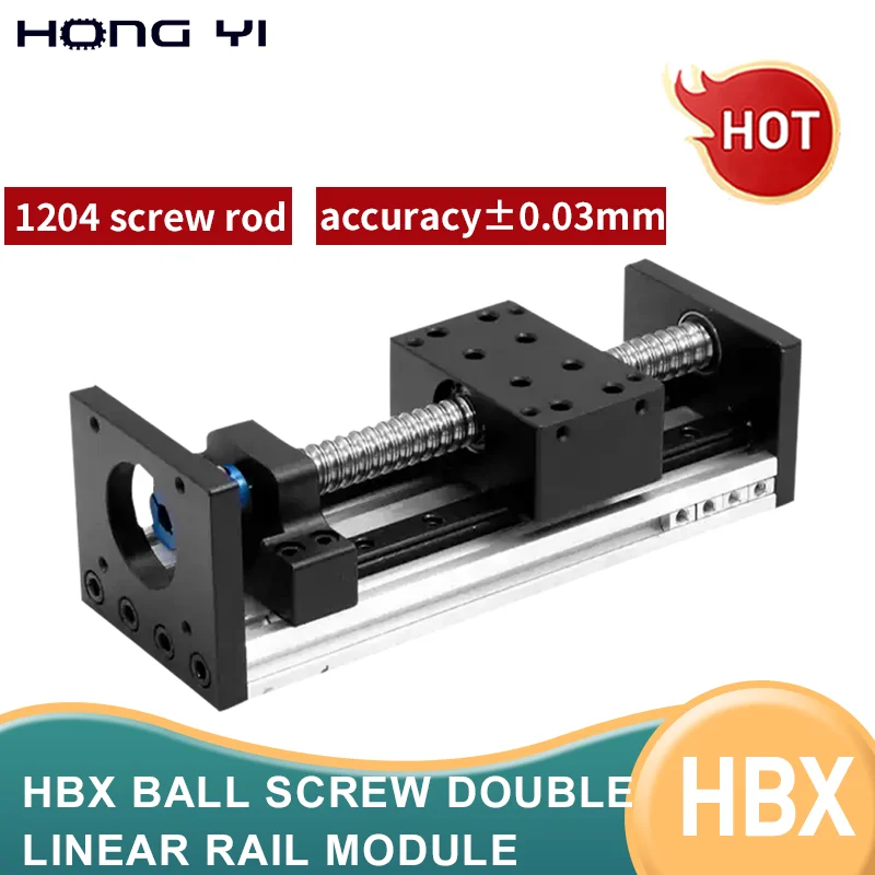 HANPOSE NEMA17/DC Rail Guide EBX1204/1605/1610 Ball Screw Sliding Table, Linear Lead Screw Drive Module