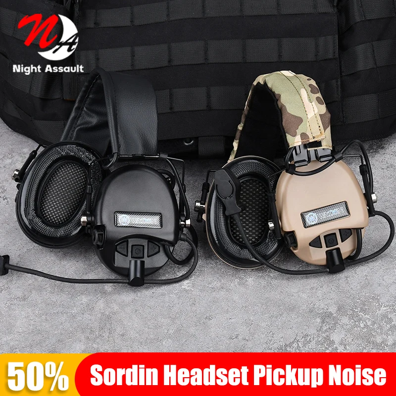 

WADSN Sordin Headset Hunting Shooting Earphone Active Pickup Noise Reduction Headphone MSA Headsets Hi-Threat Tier PTT