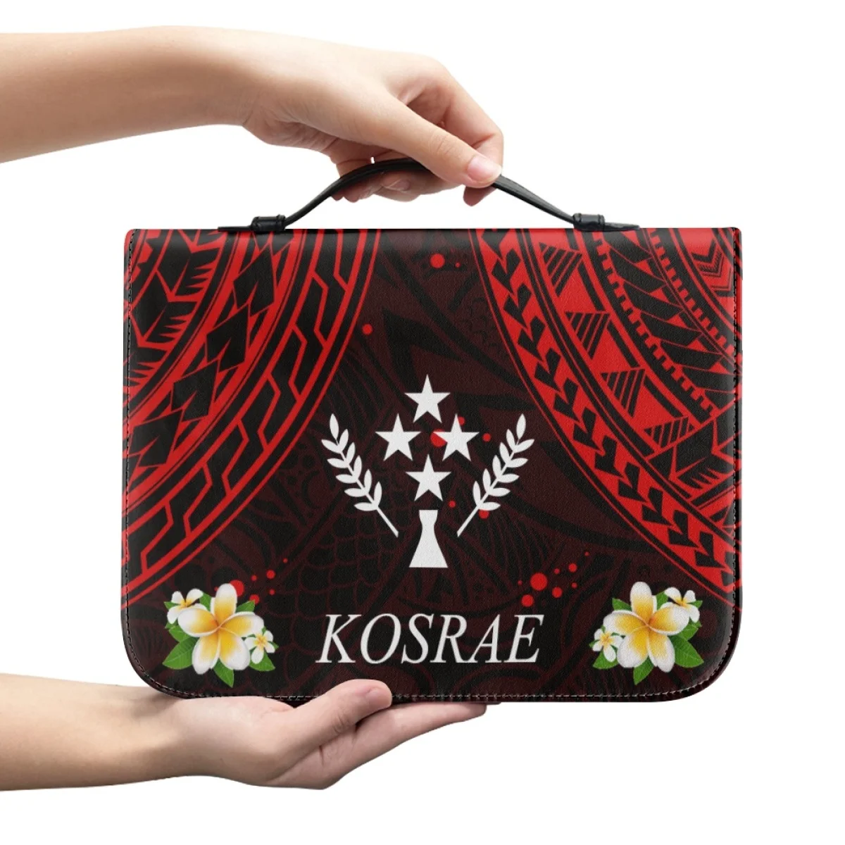 FORUDESIGNS Handbag Women Bible Cover Case Kosrae Polynesia Tribal Gift Study Book Holy Storage Boxes Bible Storage Bag