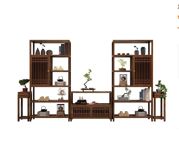 Bogu frame Solid Wood  Chinese tea room tea set shelving tea shelf display cabinet partition receive put shelf floor