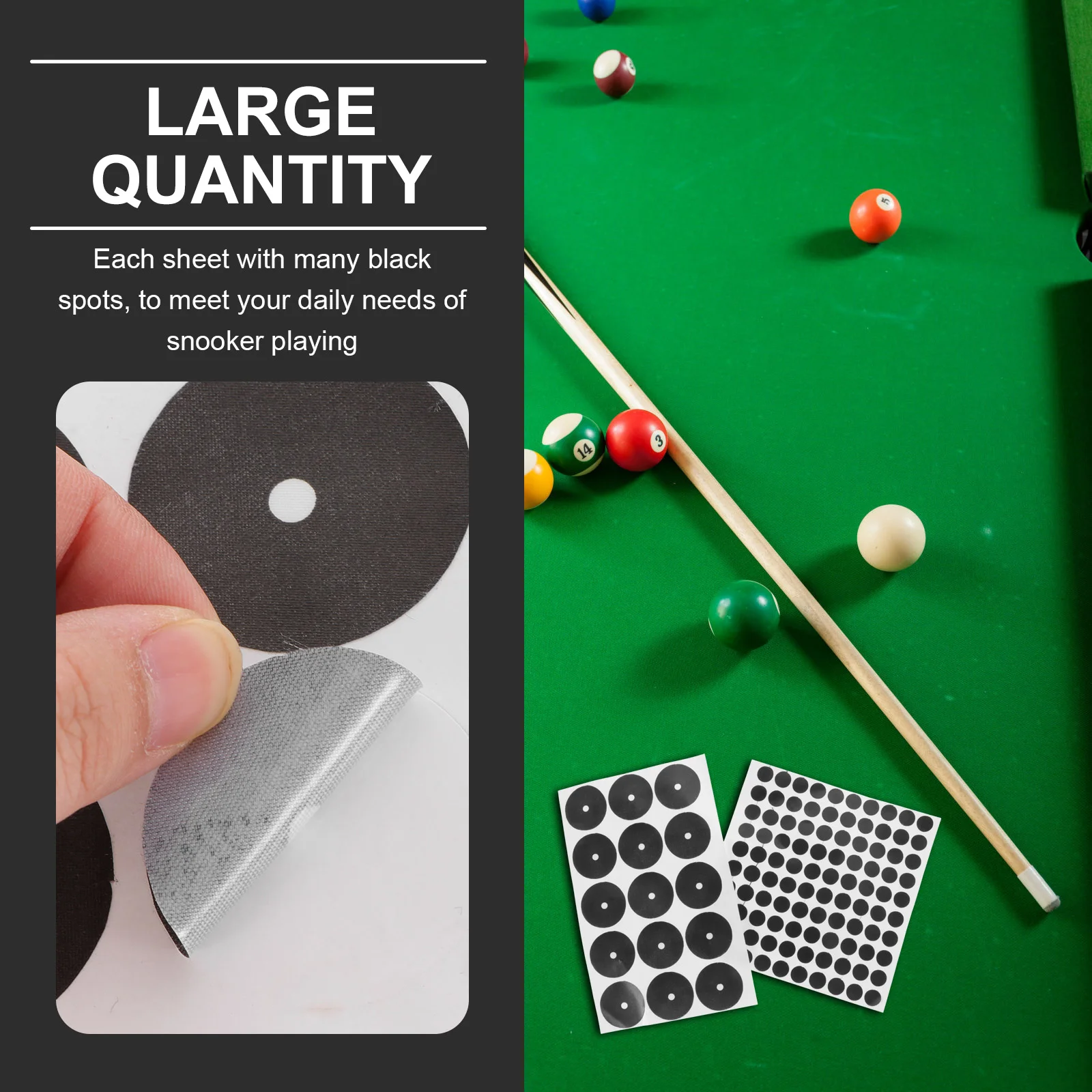 2 Sheets Billiard Black Spot Pool Table Snooker Spots Balls Locating Stickers Marker Dots Accessories