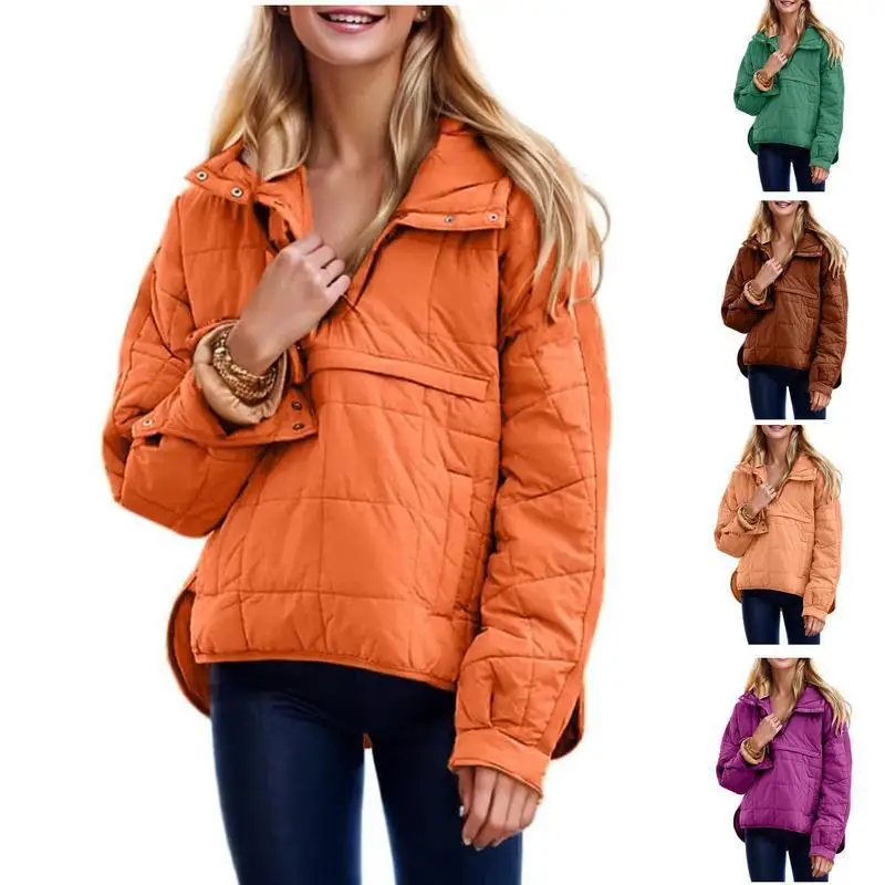 Loose Hooded Cotton Coat Women's Casual Style Fleece Lined Jacket Children's Winter Outerwear Regular Thickness No Sleeves