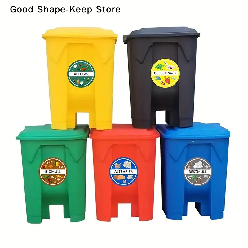 Etiqueta impermeable para clasificación de basura para uso diario en el hogar, la oficina o la escuela, para contenedor de reciclaje, etiqueta fácil para clasificar la basura.