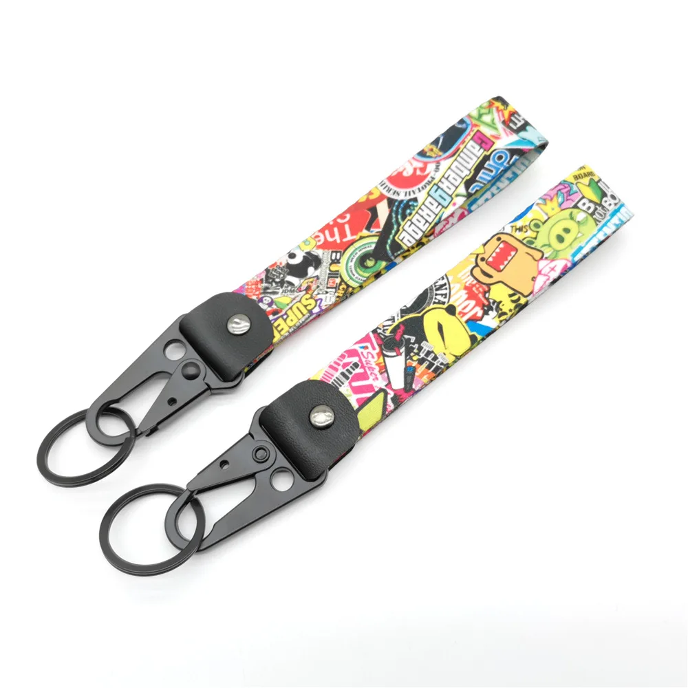 

JDM Racing граффити брелок нейлоновый брелок авто ключи бирки стальной пружинный зажим ремешок брелок держатель автомобильные аксессуары для мотоциклов