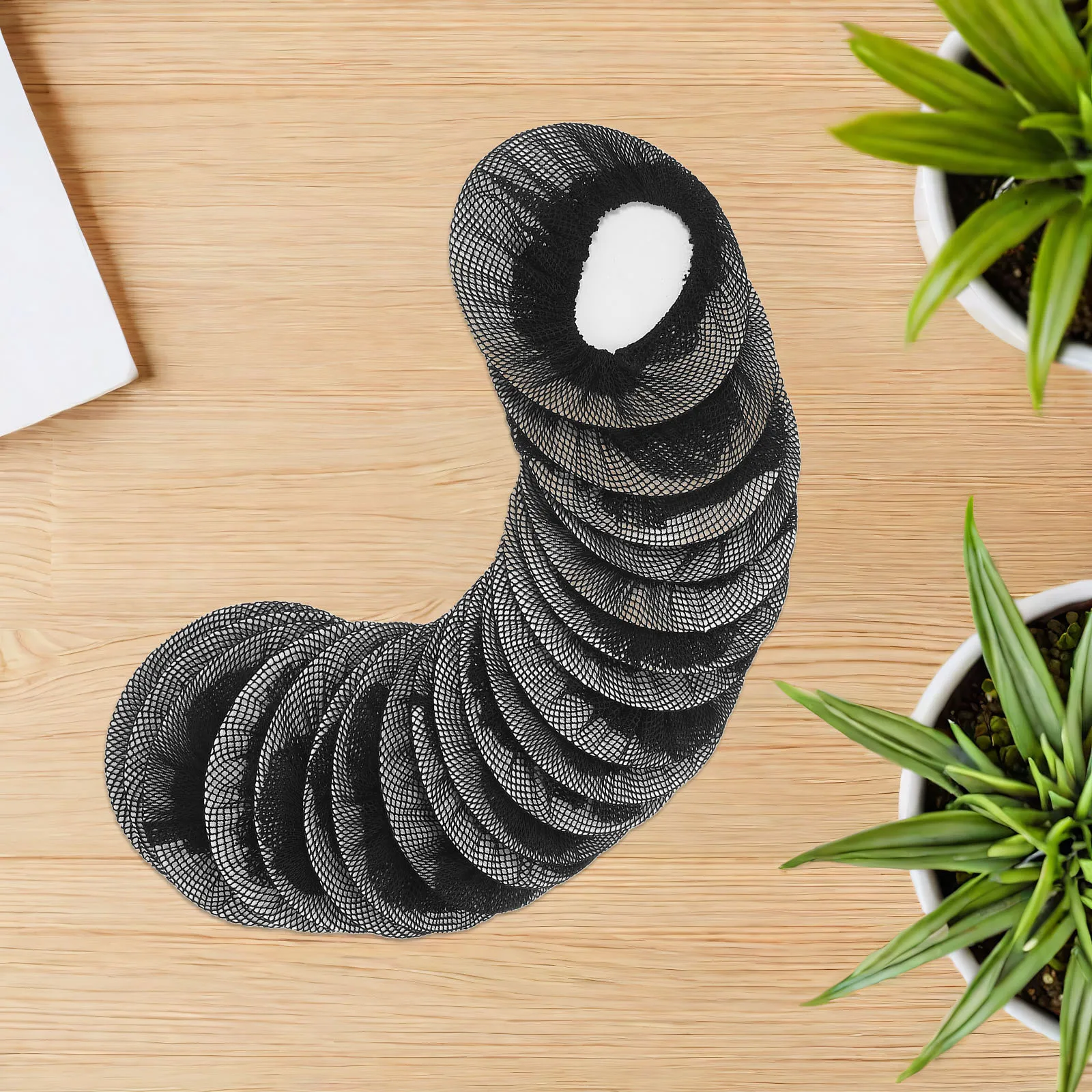 

20Pcs Black Ballet Hair Net Elastic Band Reusable Mesh Bun Cover for Dance Skating Women Girls Hairnet for Buns Girls