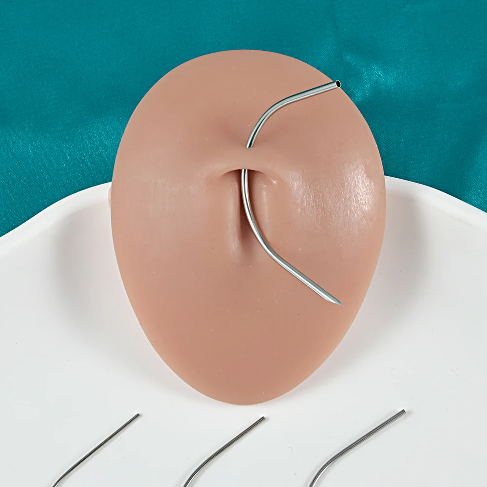 Curved Needle with Disposable Sterile Package for Piercing