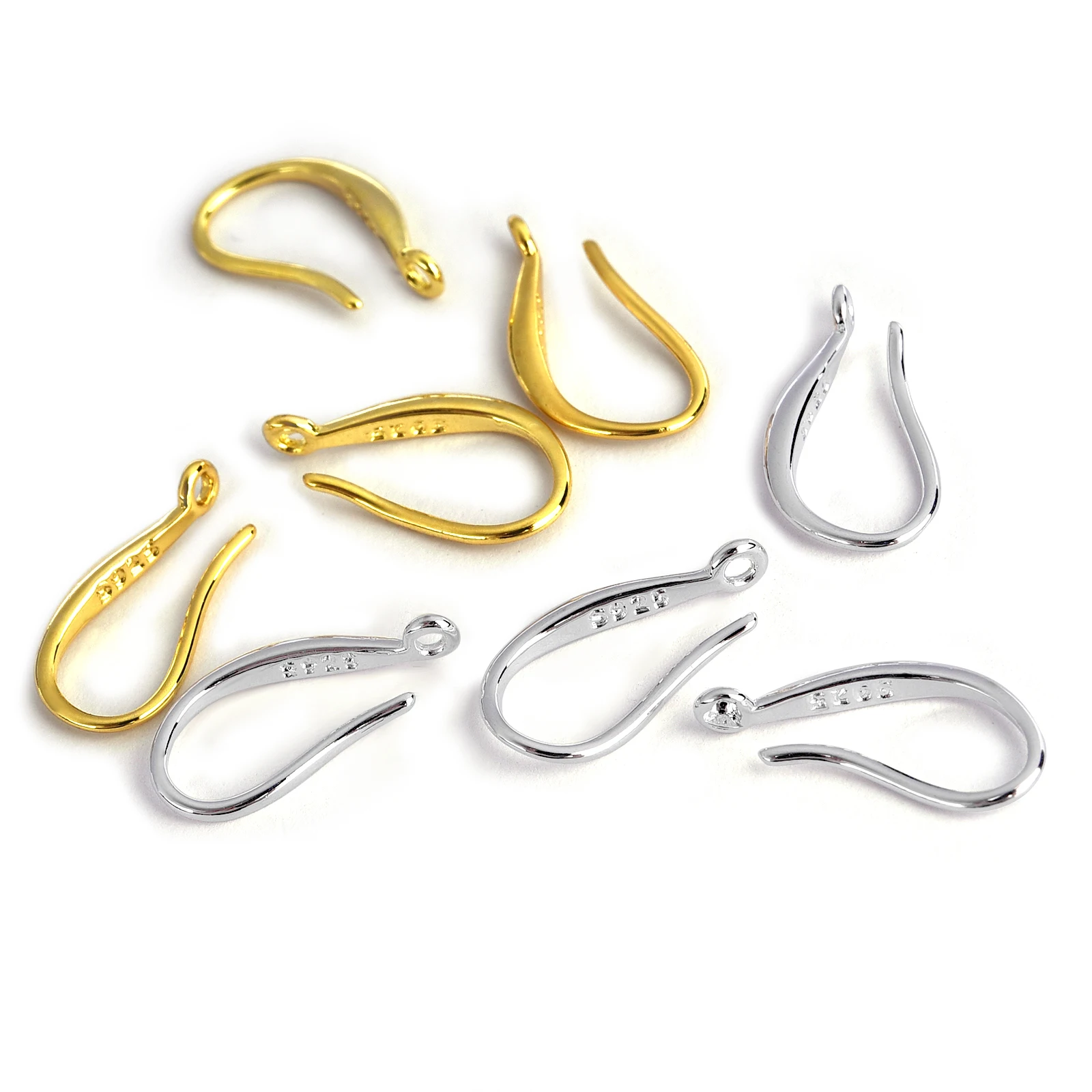 20pcs 925 Silver Plated Copper Earring Findings Earring Smooth Hook Ear Wires Design DIY Earring Accessories Jewelry Making